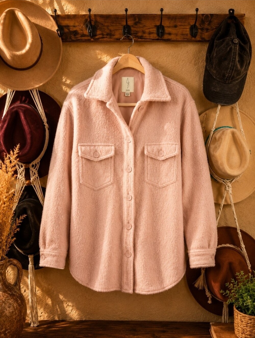 Cozy Pink Sherpa Shacket - Women’s Lightweight Button-Up Jacket